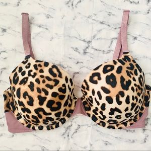 PINK Wear Everywhere Lightly Lined Bra Leopard 34D